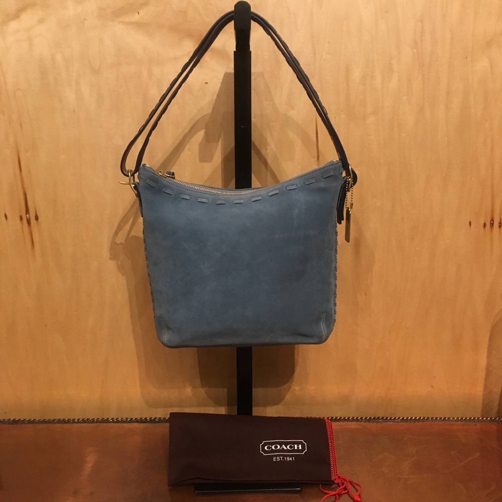 🌲EUC COACH Blue Suede Convertible Bag🌲